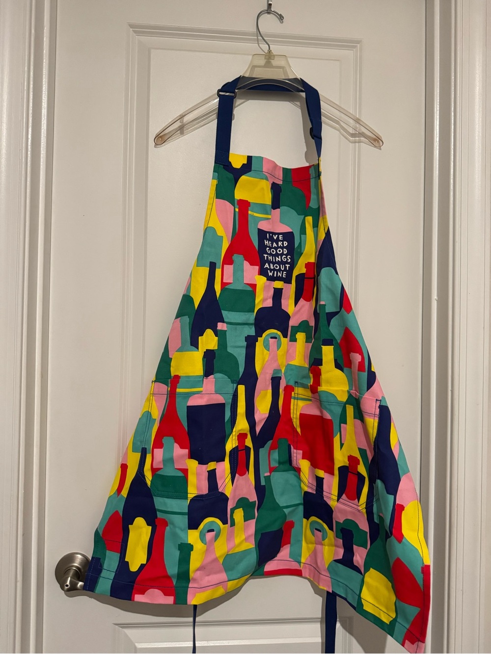 Colorful wine bottle print Apron Dress - Multicolor